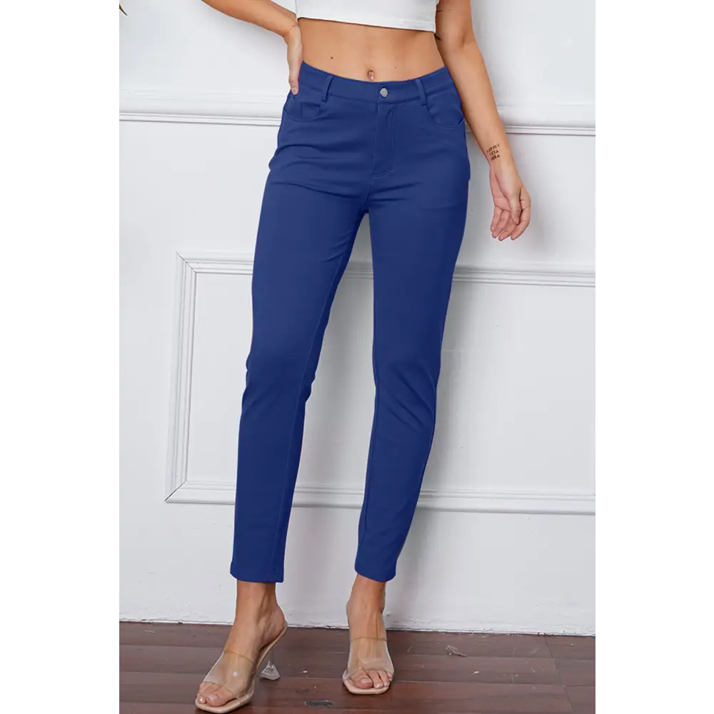 StretchyStitch Pants by Basic Bae - Royal Blue / 2XL - Bottoms