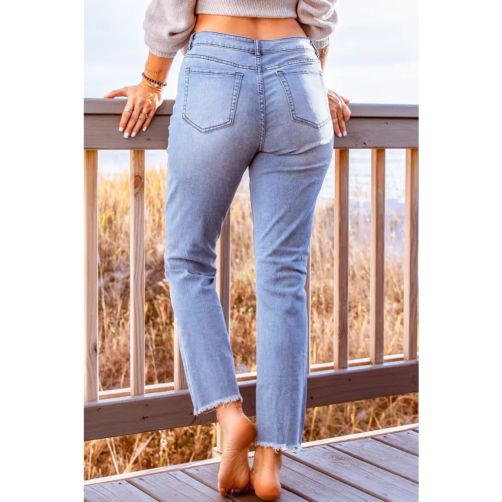 Stylish Distressed Cropped Jeans - Madi Gray Boutique