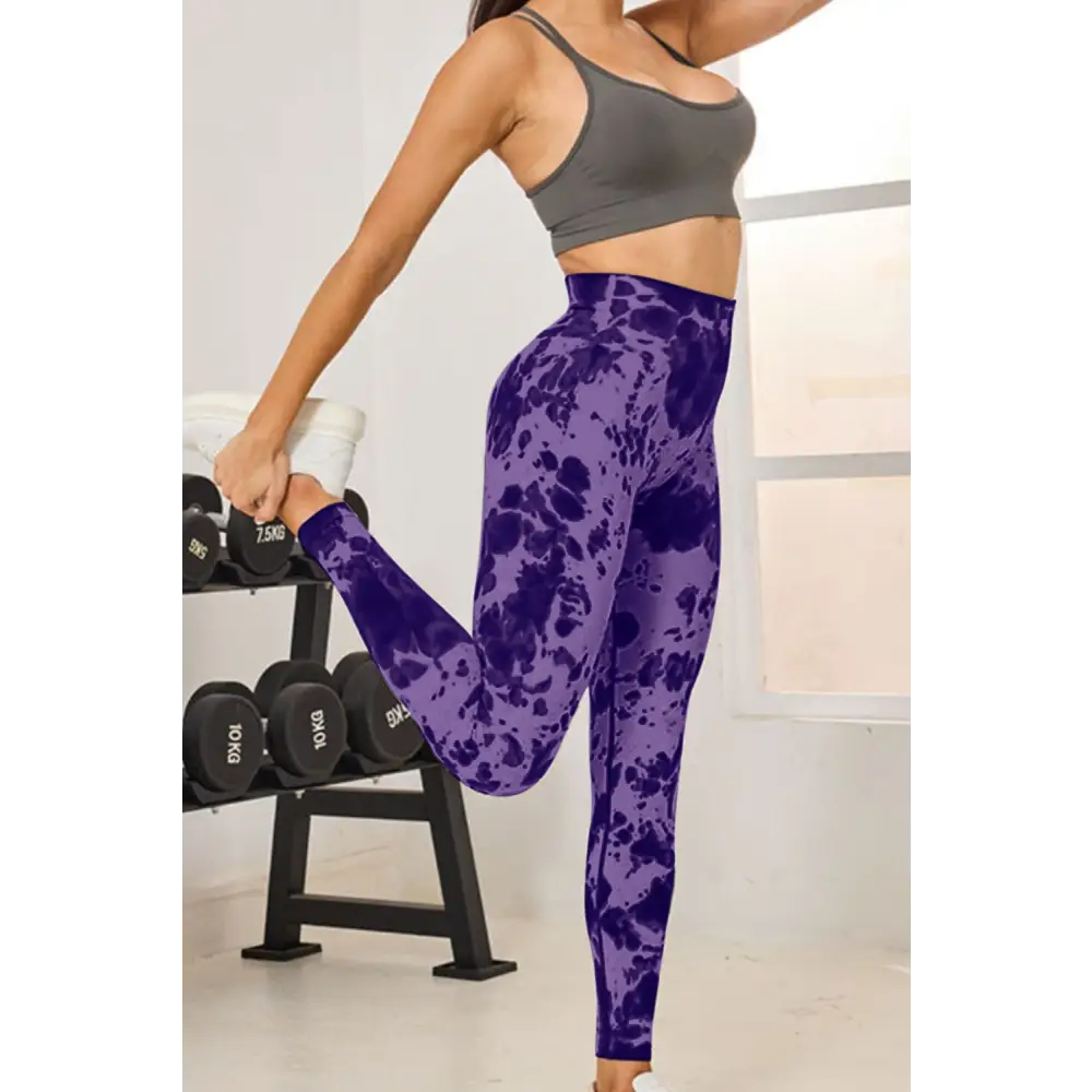 Tie-Dye High Waist Active Leggings - Bottoms