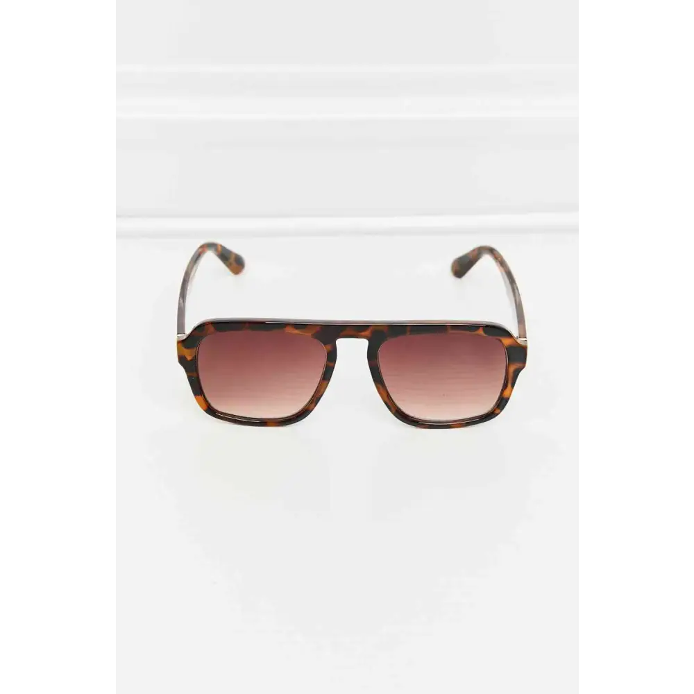 Tortoiseshell Square Polycarbonate Frame Sunglasses - Ochre / One Size