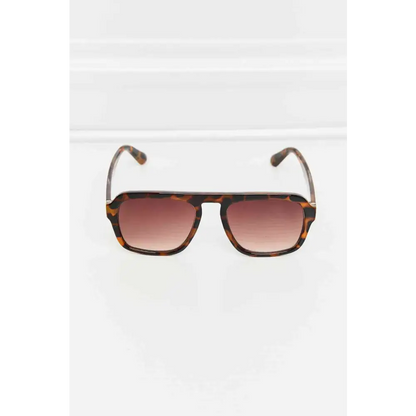 Tortoiseshell Square Polycarbonate Frame Sunglasses - Ochre / One Size