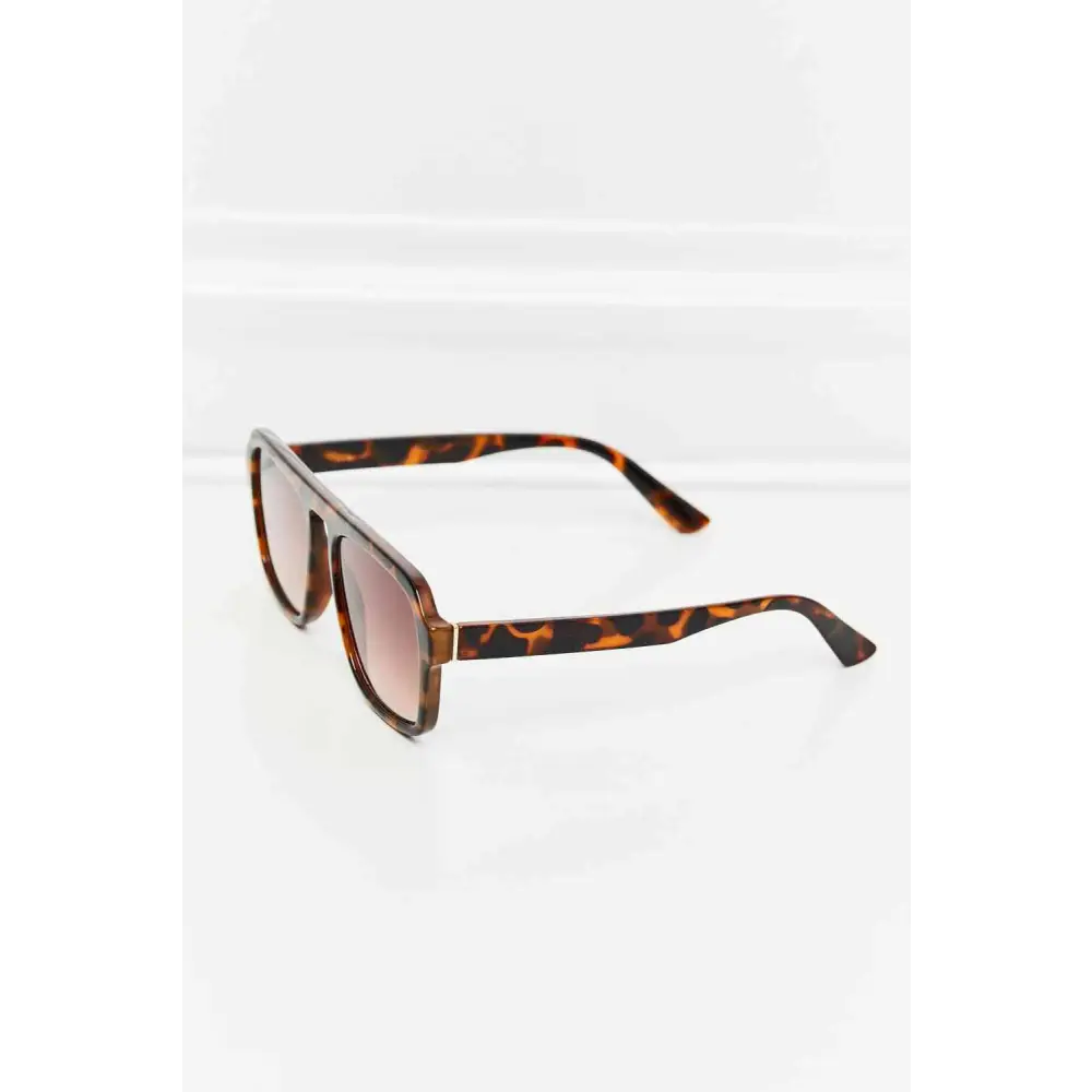 Tortoiseshell Square Polycarbonate Frame Sunglasses - Ochre / One Size