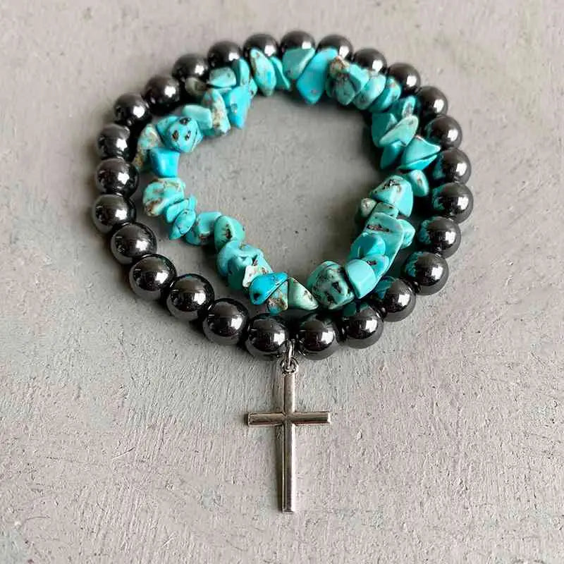 Turquoise Alloy Bracelet - Madi Gray Boutique