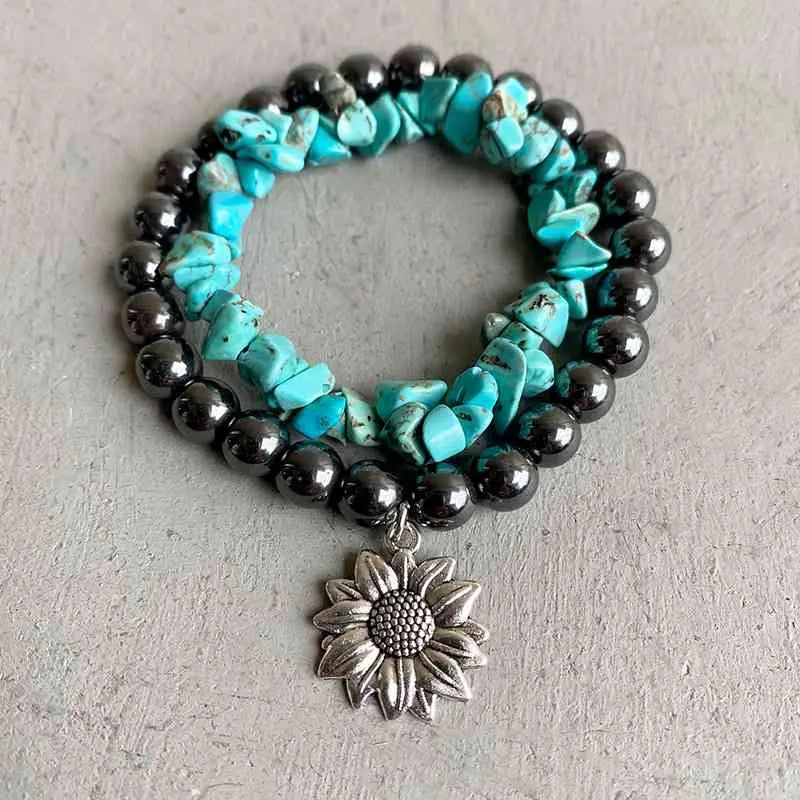 Turquoise Alloy Bracelet - Madi Gray Boutique