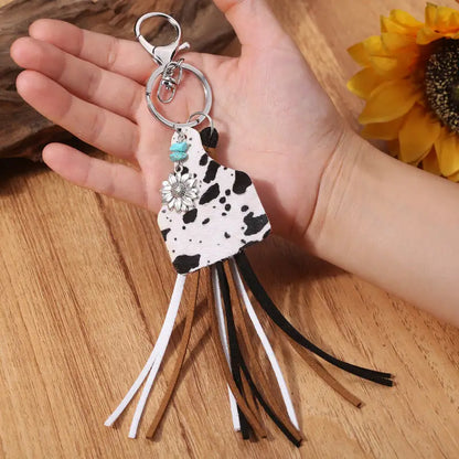 Turquoise Fringe Detail Key Chain - Madi Gray Boutique