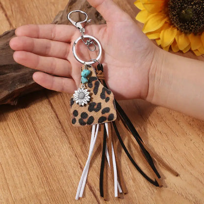 Turquoise Fringe Detail Key Chain - Madi Gray Boutique