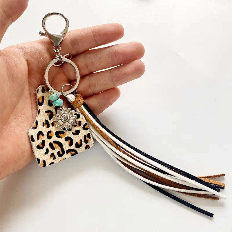 Turquoise Fringe Detail Key Chain - Madi Gray Boutique