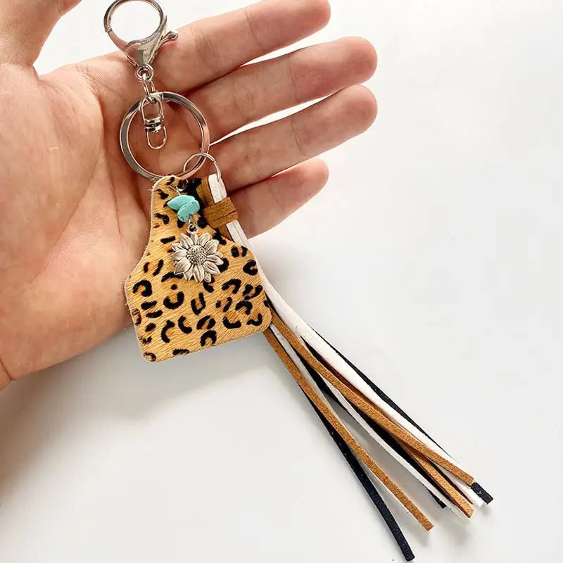 Turquoise Fringe Detail Key Chain - Madi Gray Boutique