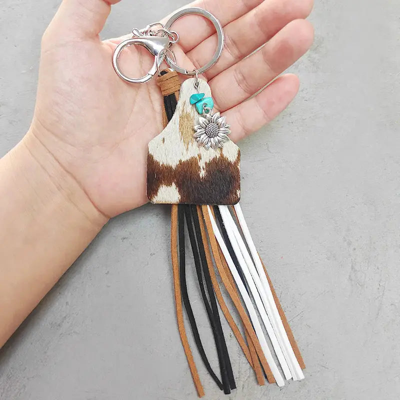 Turquoise Fringe Detail Key Chain - Madi Gray Boutique