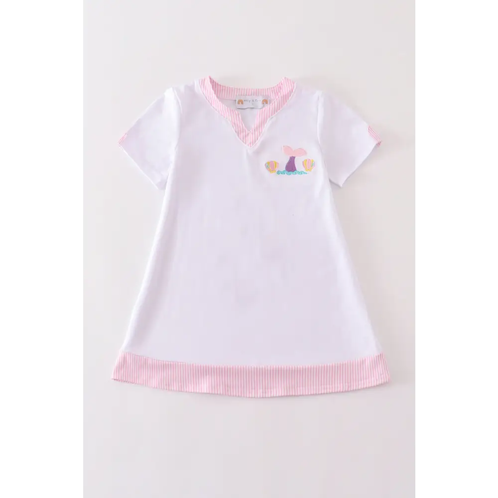 White mermaid embroidery cover up mom & - 18M - Dress