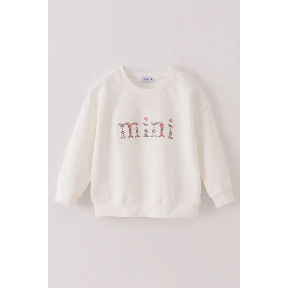 White mini embroidery mom&me sweatshirt - Top