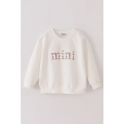 White mini embroidery mom&me sweatshirt - Top