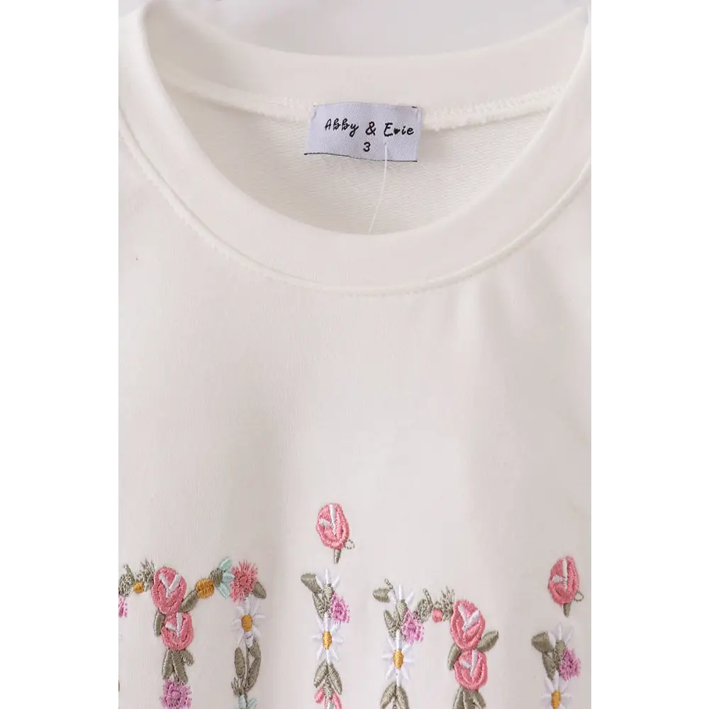 White mini embroidery mom&me sweatshirt - Top